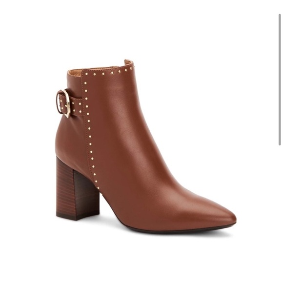 Aquatalia • Women's Peri Heeled Bootie Brown Leather 10